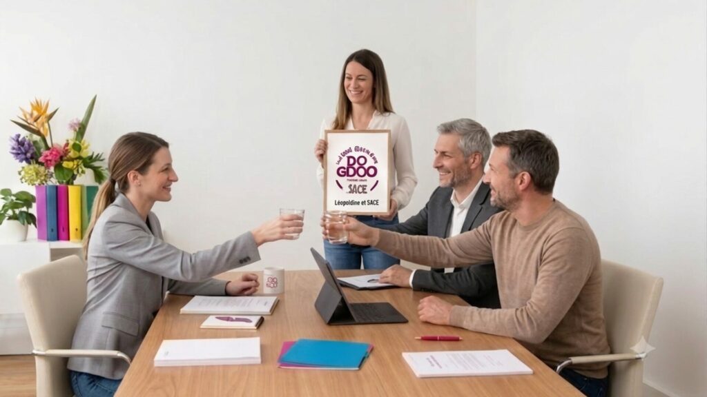L'équipe célèbre l'obtention du certificat Label Do Good