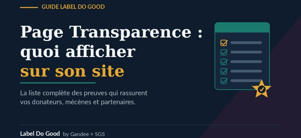 Label Do Good et page Transparence : quoi afficher sur son site