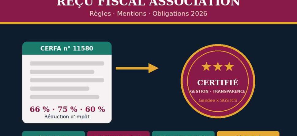 Reçu fiscal association : règles, mentions et obligations en 2026
